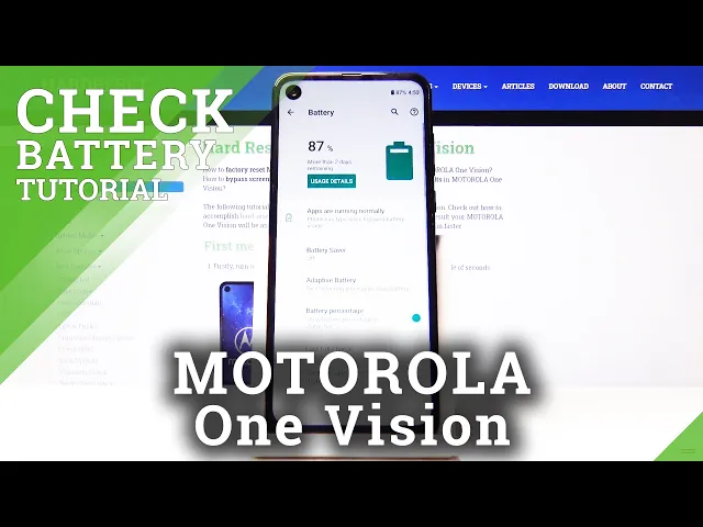 Video thumbnail for How to Enter Battery Percentage in MOTOROLA One Vision – Battery Settings