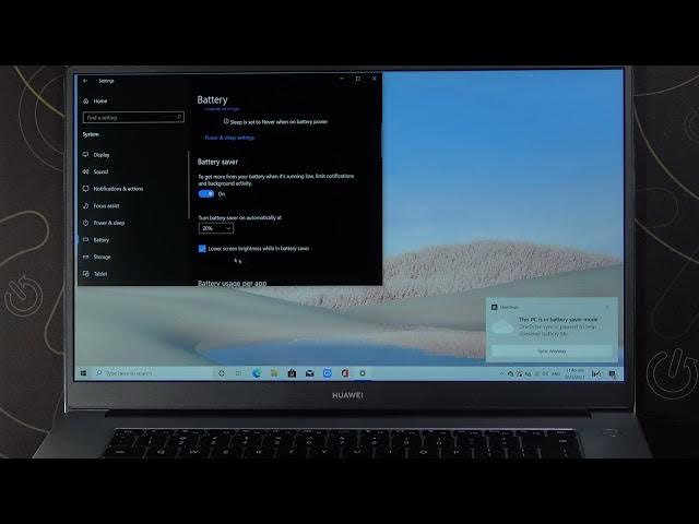 Video thumbnail for How to Turn On / Off Battery Saver in Huawei MateBook D15?