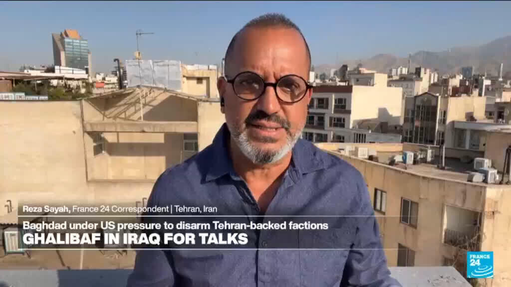 Video thumbnail for Iran parliament speaker Ghalibaf in Iraq for talks