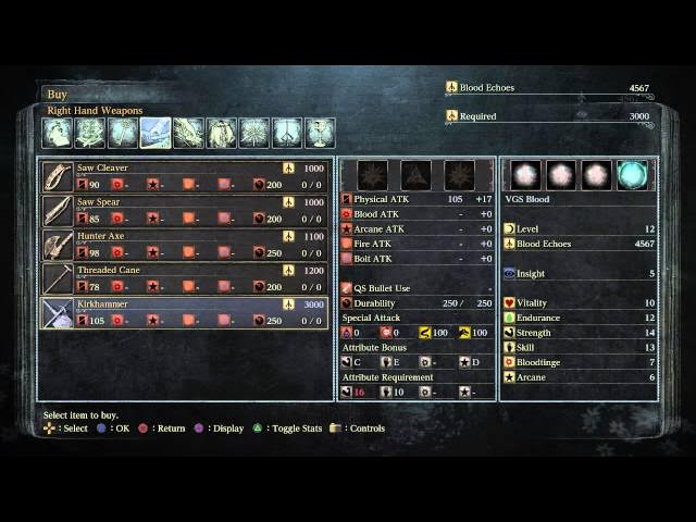 Video thumbnail for Bloodborne - Hunter's Dream: Trickweapon Kirkhammer (Sword + Hammer) Details via Bath Messengers