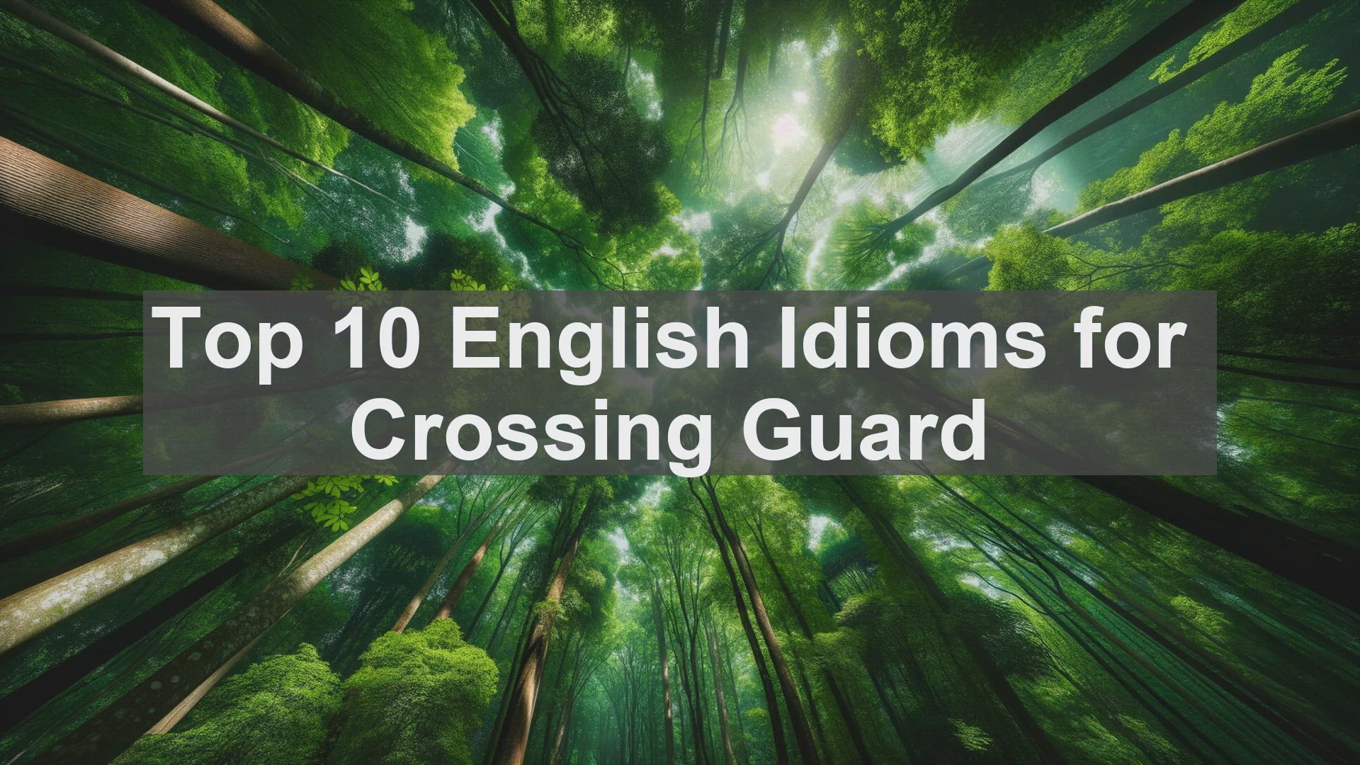 'Video thumbnail for Top 10 English Idioms for Crossing Guard'