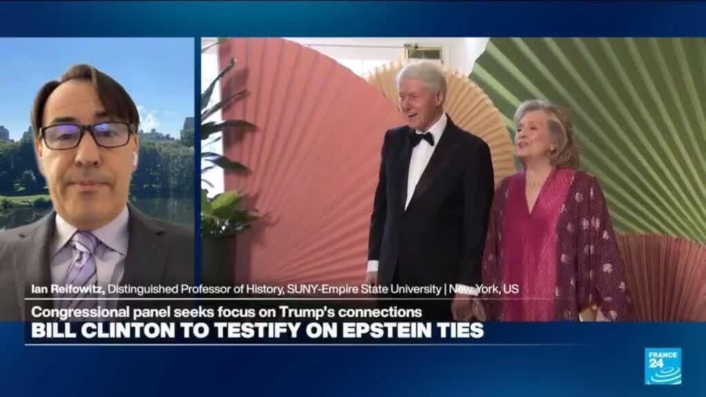 Video thumbnail for Epstein files: Clinton hearings 'political theatre to distract public from Trump'