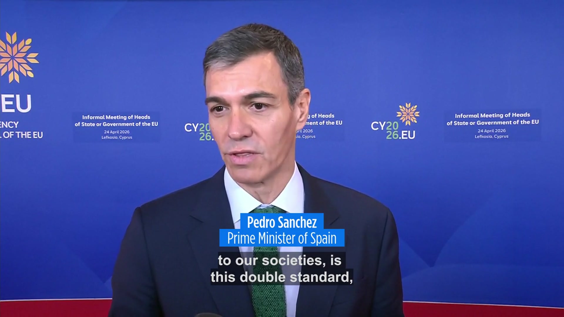 Video thumbnail for EU failure to sanction Israel weakens defence of Ukraine, warns Pedro Sánchez