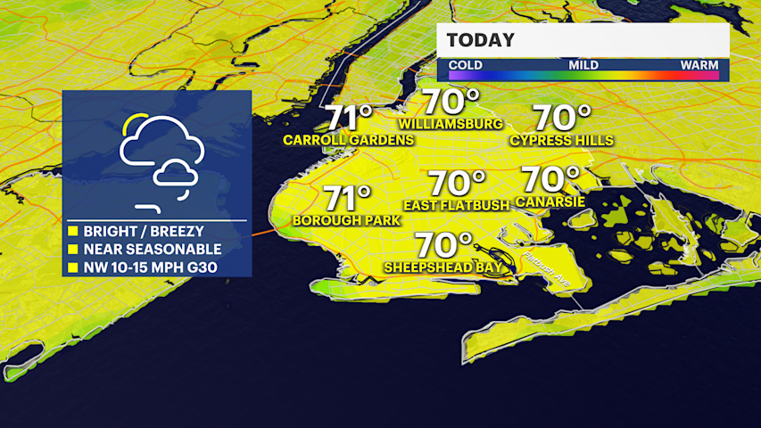 Video thumbnail for Bright, cool and breezy today in Brooklyn
