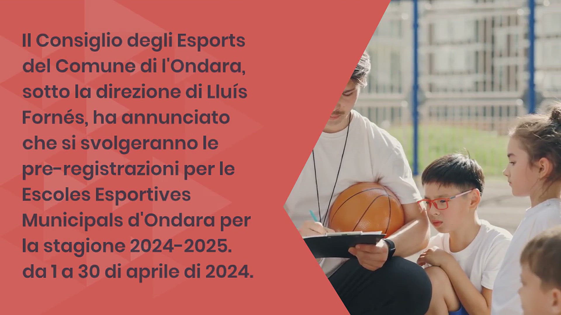 Video thumbnail for Ondara presenta una nuova modalità sportiva per le Escoles Esportives Municipals e apre le pre-registrazioni: