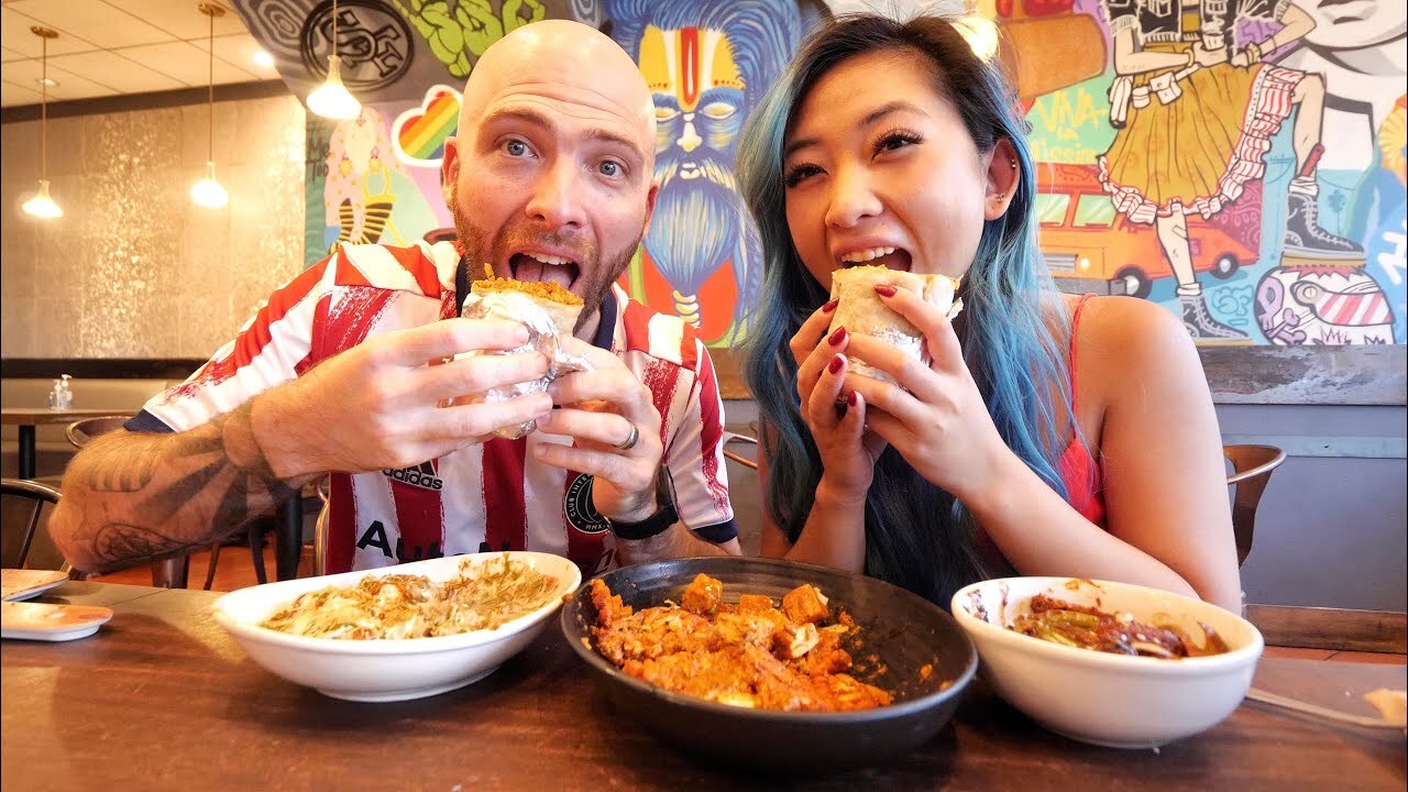Video thumbnail for Eating AMERICAN INDIAN STREET FOOD in San Francisco, California!!