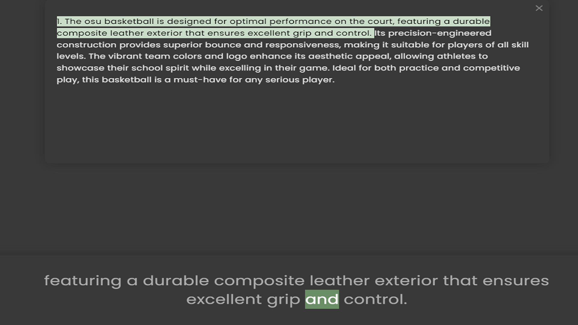 Video thumbnail for 1. The osu basketball is designed for optimal performance on the court, featuring a durable composite leather exterior that ensures excellent grip and control. Its precision-engineered construction provides superior bounce and responsiven