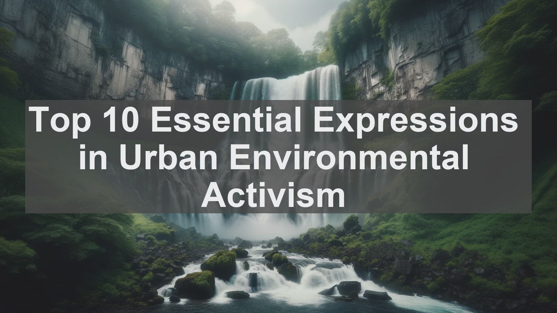 'Video thumbnail for Top 10 Essential Expressions in Urban Environmental Activism'