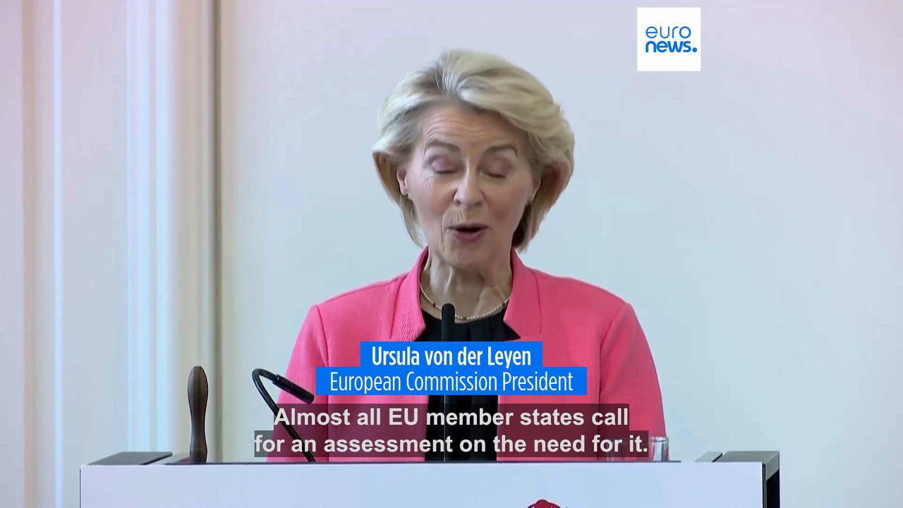 Video thumbnail for EU could propose social media ban for children this summer, von der Leyen says