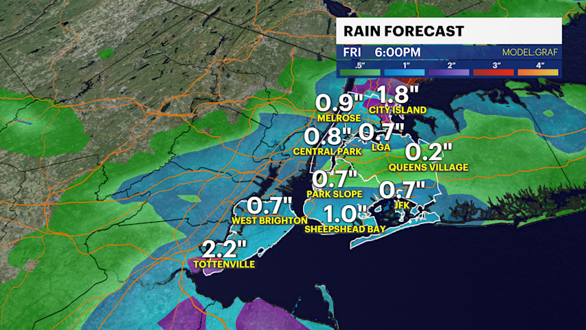 Video thumbnail for Muggy Friday with midday storms in The Bronx; improvements ahead