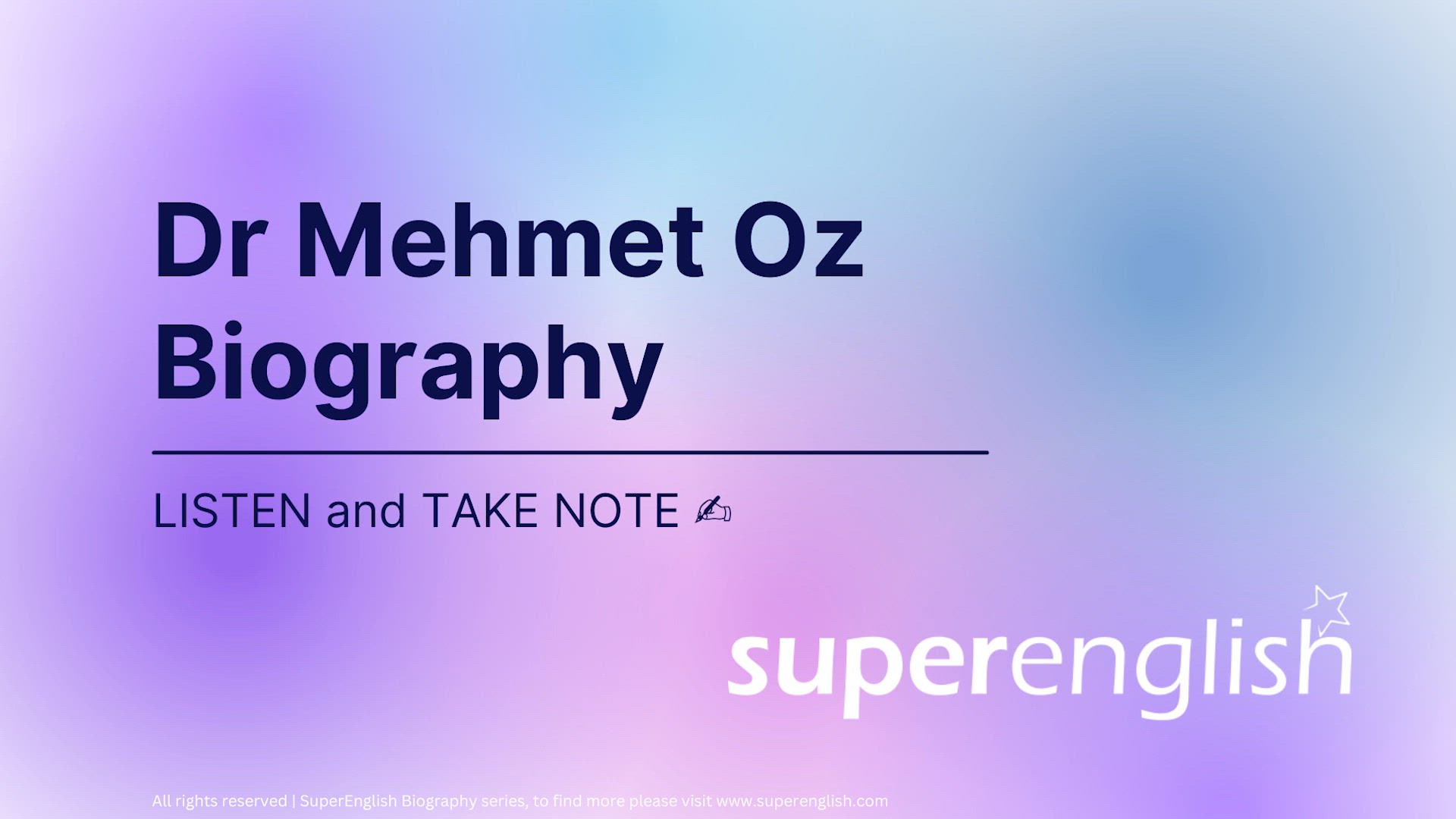 Video thumbnail for Dr Mehmet Oz