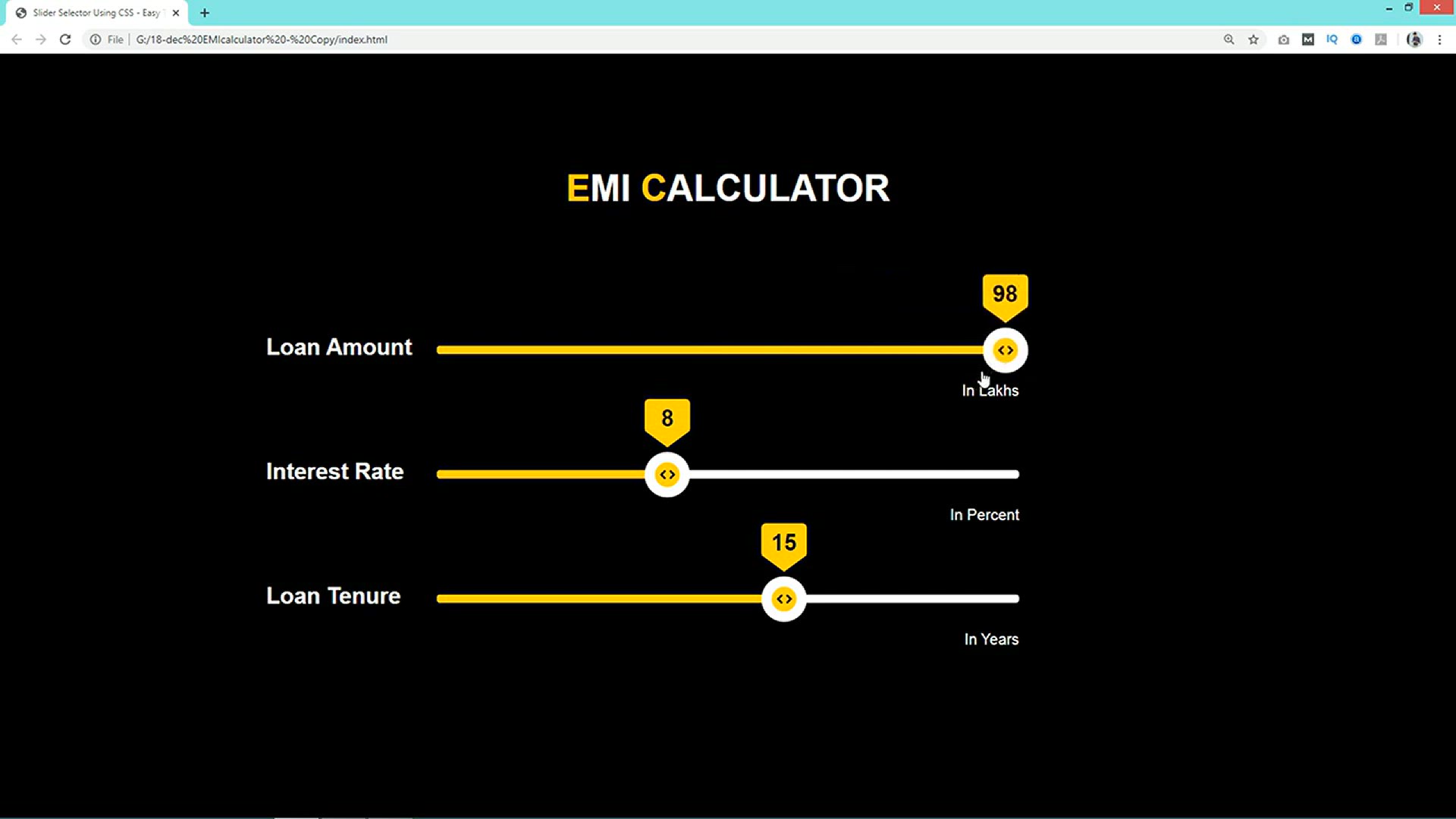 'Video thumbnail for How To Make Range Slider Using HTML and CSS _ Create Slider Selector For HTML CSS Website'