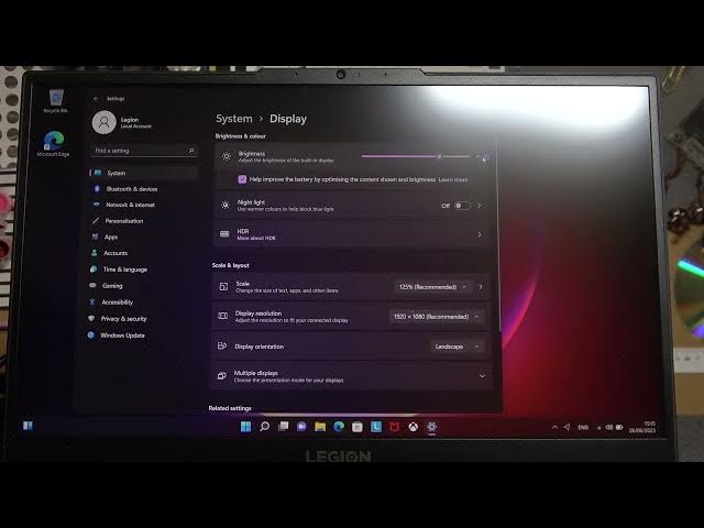 Video thumbnail for How To Change Display Brightness For Lenovo Legion Laptop