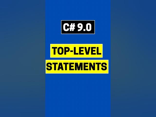 Video thumbnail for Top-level statements | C# Tutorial | .NET #shorts #csharp #programming