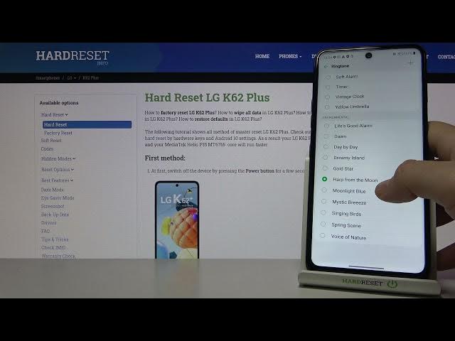 Video thumbnail for LG K62 Plus - List of Enviromental Ringtones