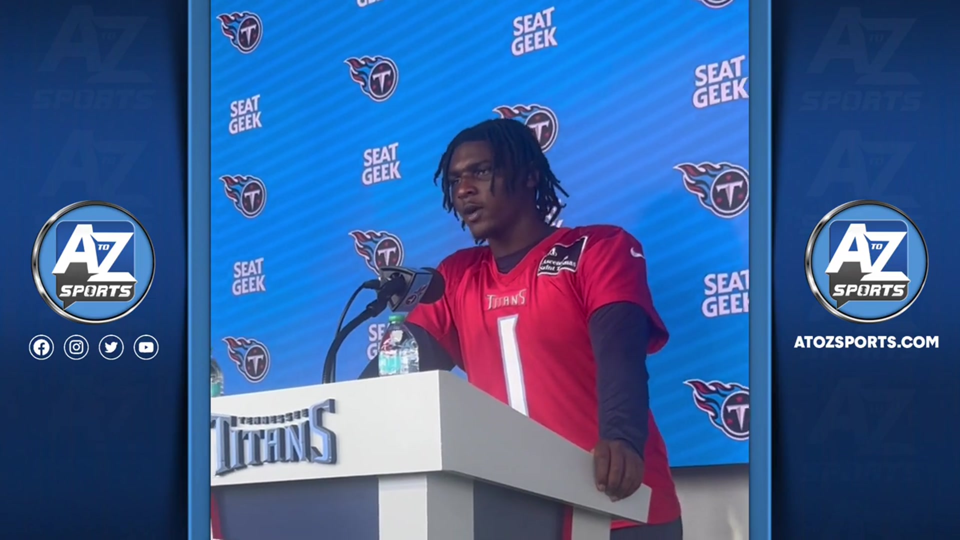 'Video thumbnail for a to z sports nashville: tennessee titans qb cam ward on offensive rhythm and brian callahan'