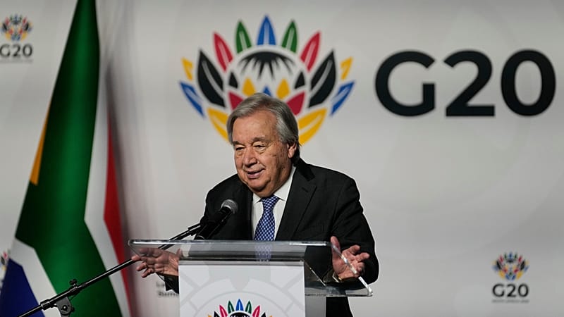 Video thumbnail for UN chief António Guterres calls on G20 leaders to tackle trade inequalities