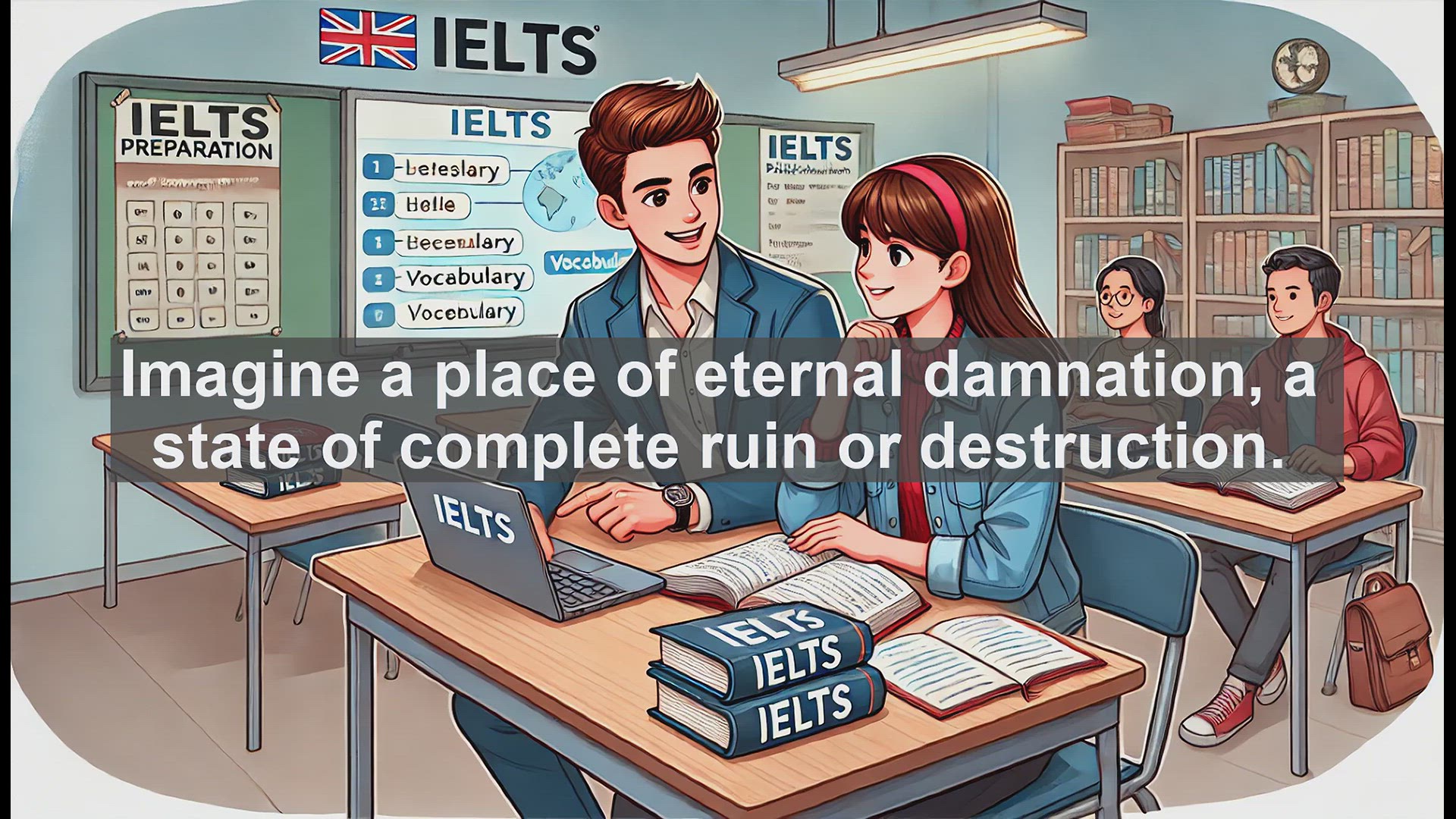 'Video thumbnail for 2000 Must Know IELTS 9.0 Vocabulary - Perdition: Boost Your IELTS Score with Advanced Vocabulary'
