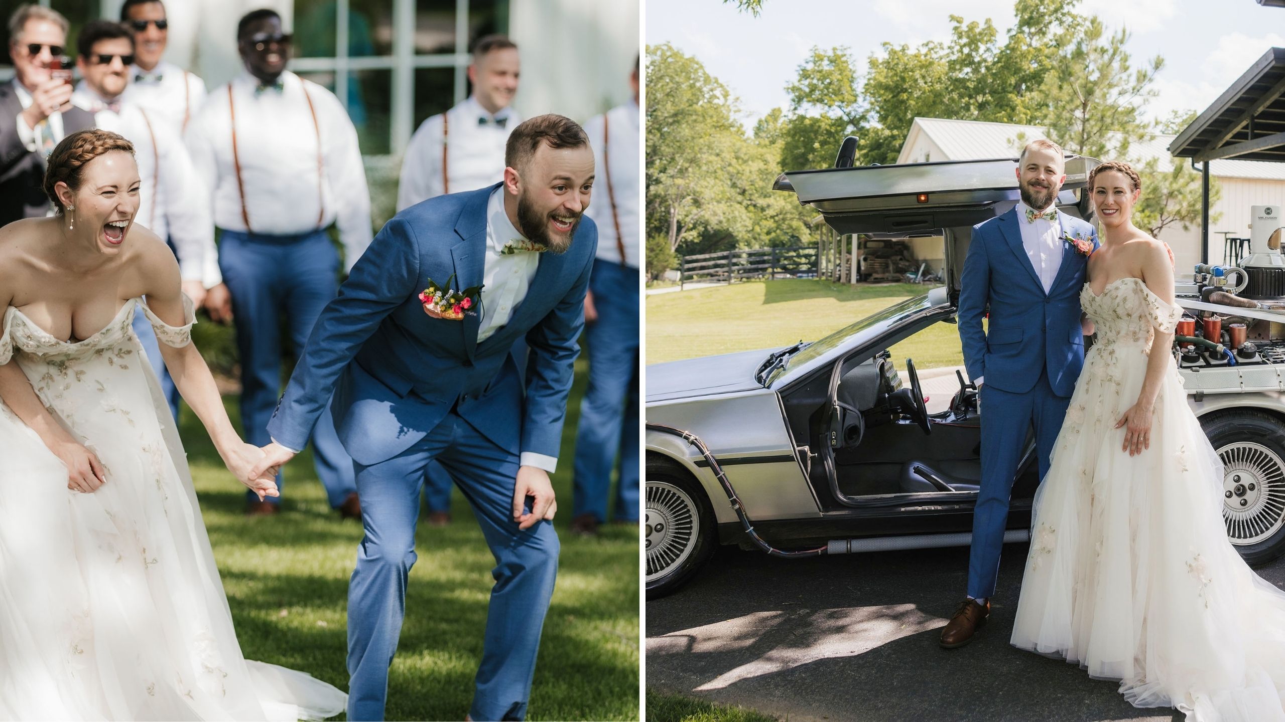 Video thumbnail for Groom Can't Hide His Delight When Bride Surprises Him With Dream DeLorean Car On Wedding Day