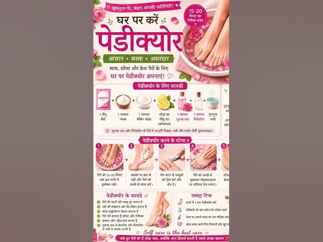 Video thumbnail for “रुको पार्लर जाने सेपहलेSoft feet in just 20minutes👣घर पर आसान पेडीक्योर💡 #SelfCare#RelaxMood#Beauty