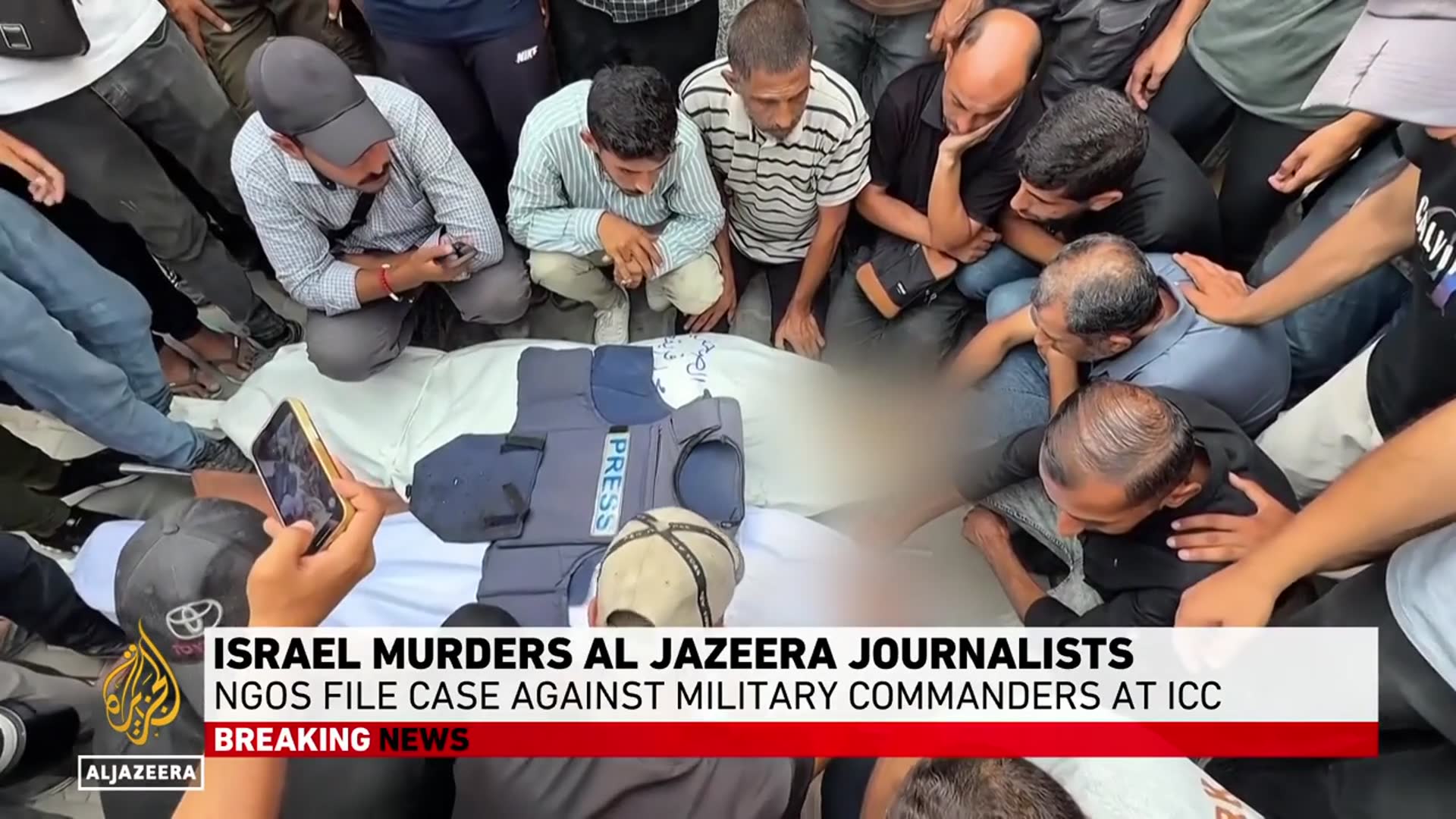 'Video thumbnail for NGOs file ICC case against Israeli commanders over killing of Al Jazeera journalists in Gaza'