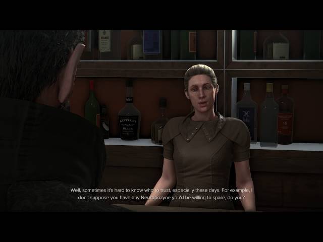 Video thumbnail for Deus Ex: Mankind Divided - Theresa (Owner of Bar Near Adam's Apt) Intro Dialogue Tree (Neuropozyne)