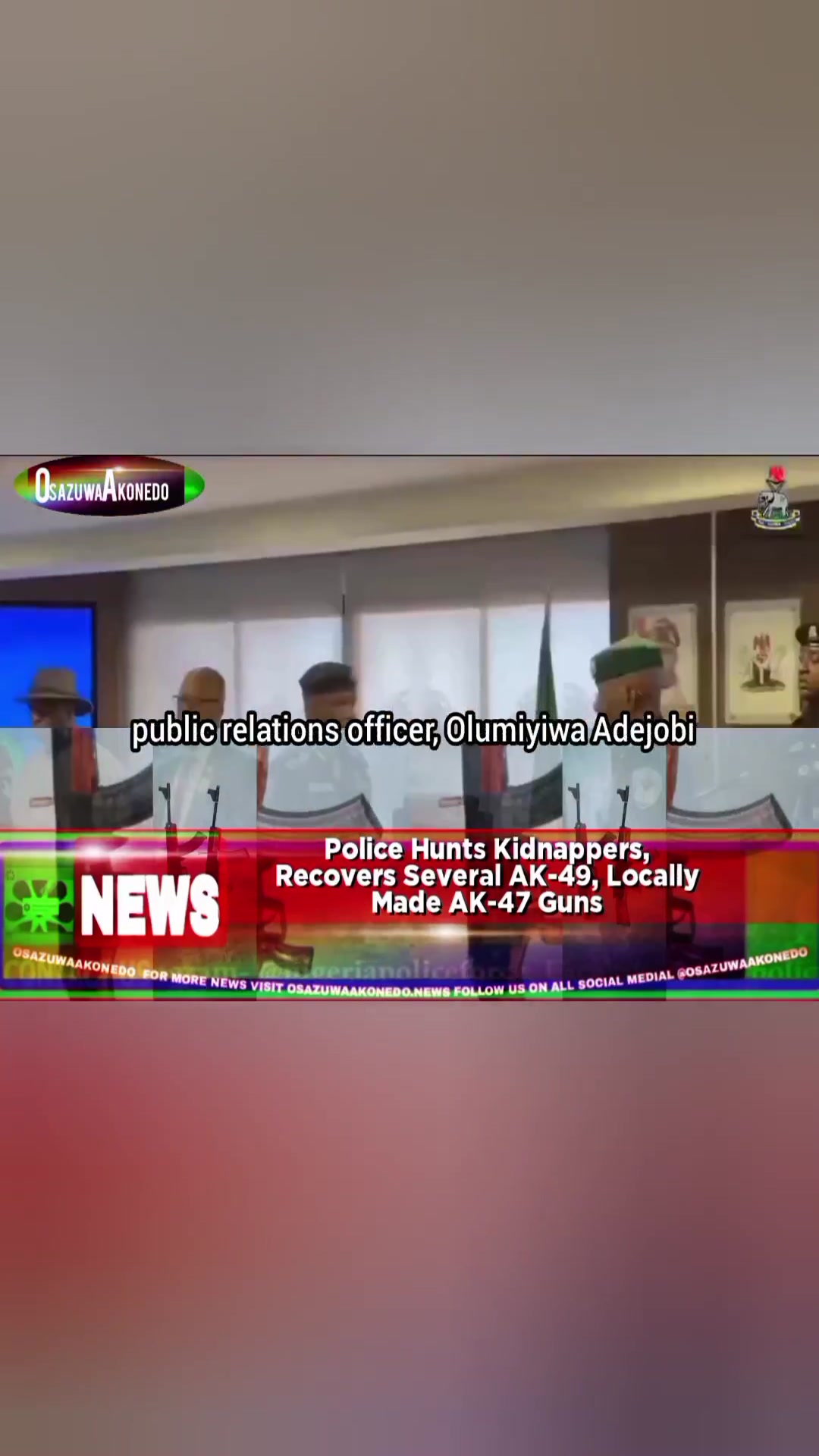 Video thumbnail for Police Hunts Kidnappers, Recovers Several AK-49, Locally Made AK-47 Guns