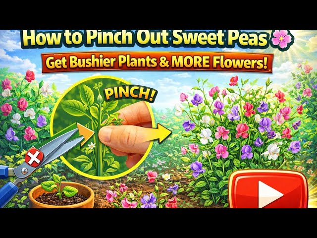 Video thumbnail for How to Pinch Out Sweet Peas 🌸 Get Bushier Plants & MORE Flowers!