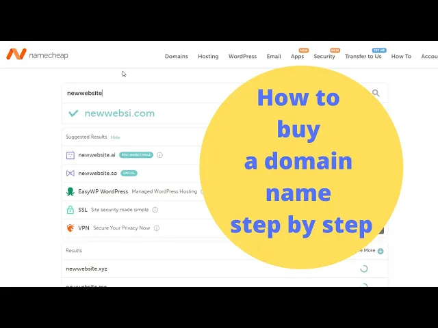 Video thumbnail for How to buy a domain name – Step by step guide