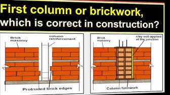 'Video thumbnail for First column or brickwork- which is correct in construction?/Column casting before masonry or after?'