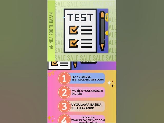 Video thumbnail for Test Kullanıcımız Olun Anında 200 TK Kazanın #testkullanıcıları #parakazan #mobiluygulamalar