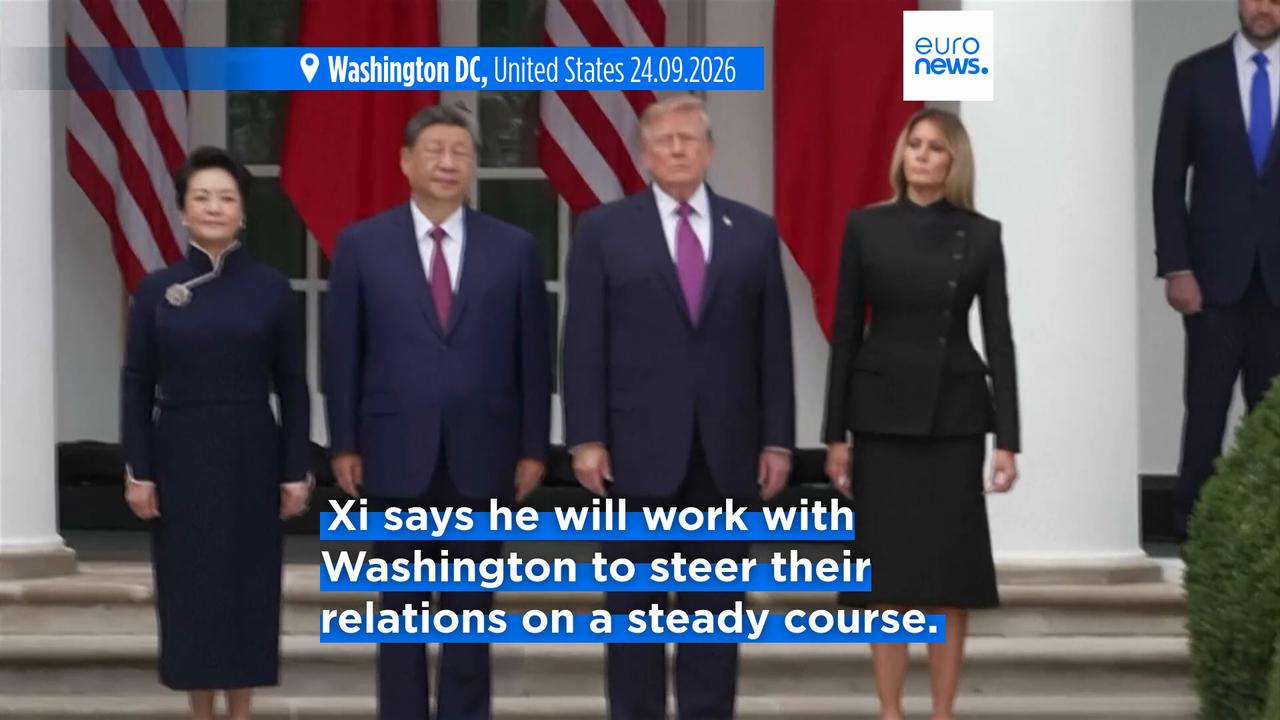 Video thumbnail for Trump and Xi vow cooperation amid 'healthy competition' at the White House