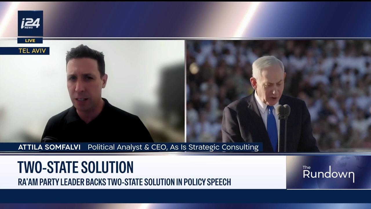 Video thumbnail for Ra'am party leader backs two state solution in policy speech | Israeli election breakdown