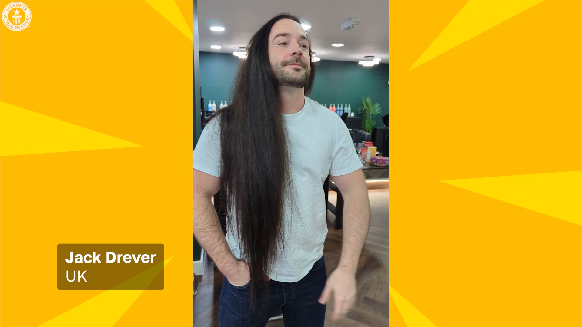 'Video thumbnail for Man donates record-breaking amount of hair to charity'
