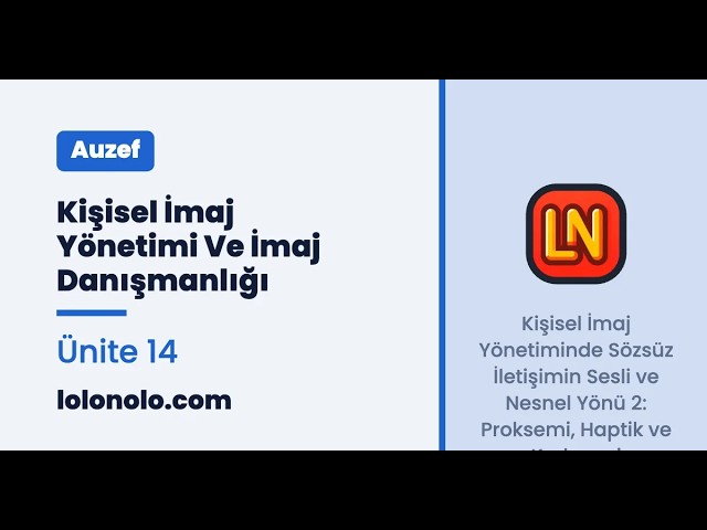 Video thumbnail for Kişisel İmaj Yönetimi ve İmaj Danışmanlığı Ünite 14 Deneme Sınavı