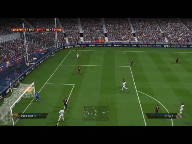 Video thumbnail for FIFA 14 - Barcelona versus Real Madrid, Goal, Goal Kick, Free Kick HD Gameplay Playstation 4