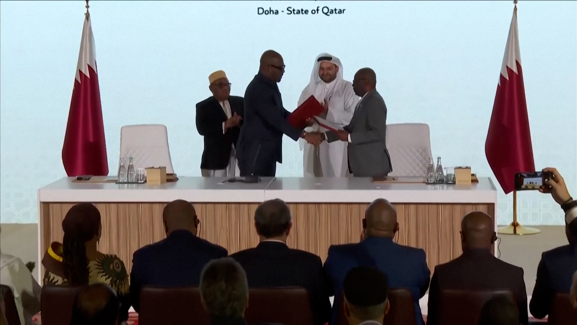 Video thumbnail for DRC and M23 sign peace agreement in Doha
