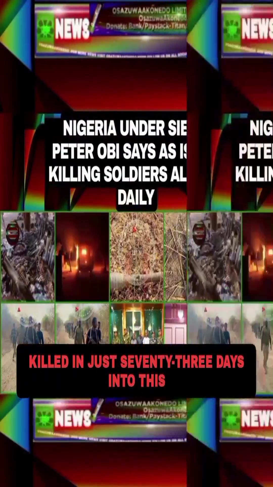 Video thumbnail for Nigeria Under Siege, Peter Obi Says As ISWAP Killing Soldiers Almost Daily