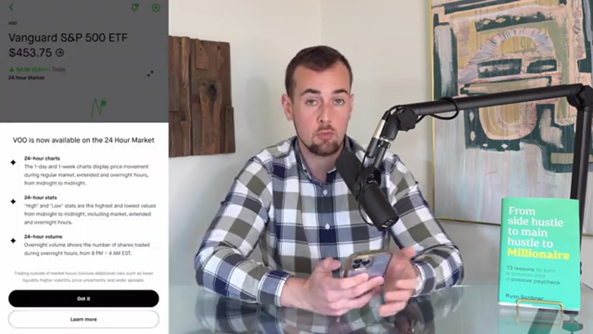 'Video thumbnail for ryan scribner espanol: invierte en s&p 500 con vanguard y robinhood (acciones fraccionarias)'