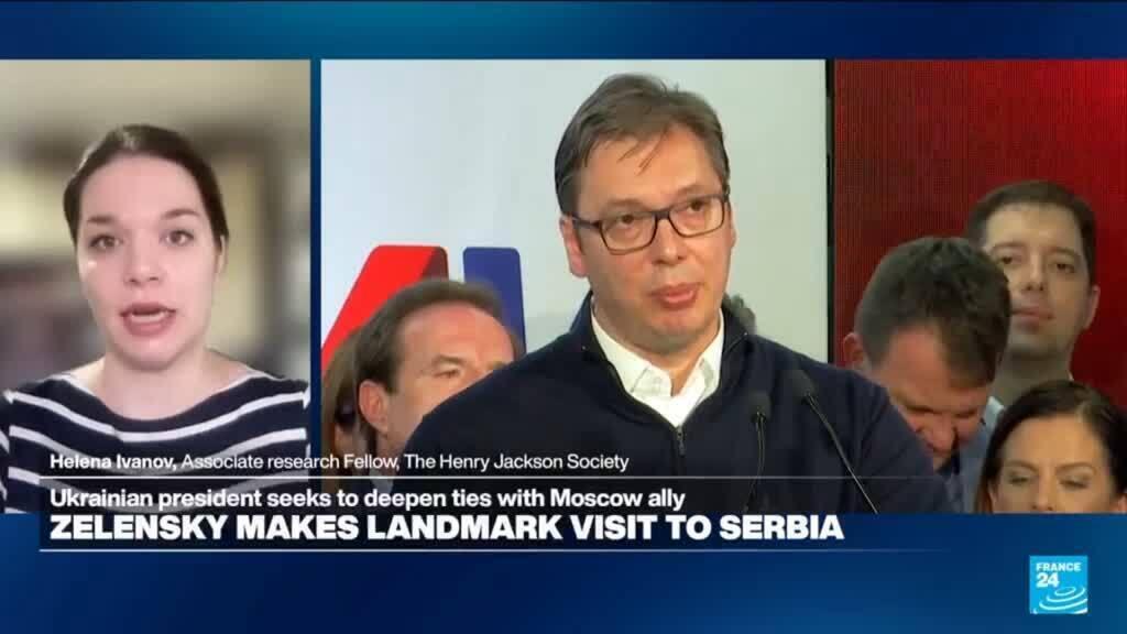 Video thumbnail for Serbia’s Vucic attempts diplomatic ‘balancing act’ with Zelensky’s visit
