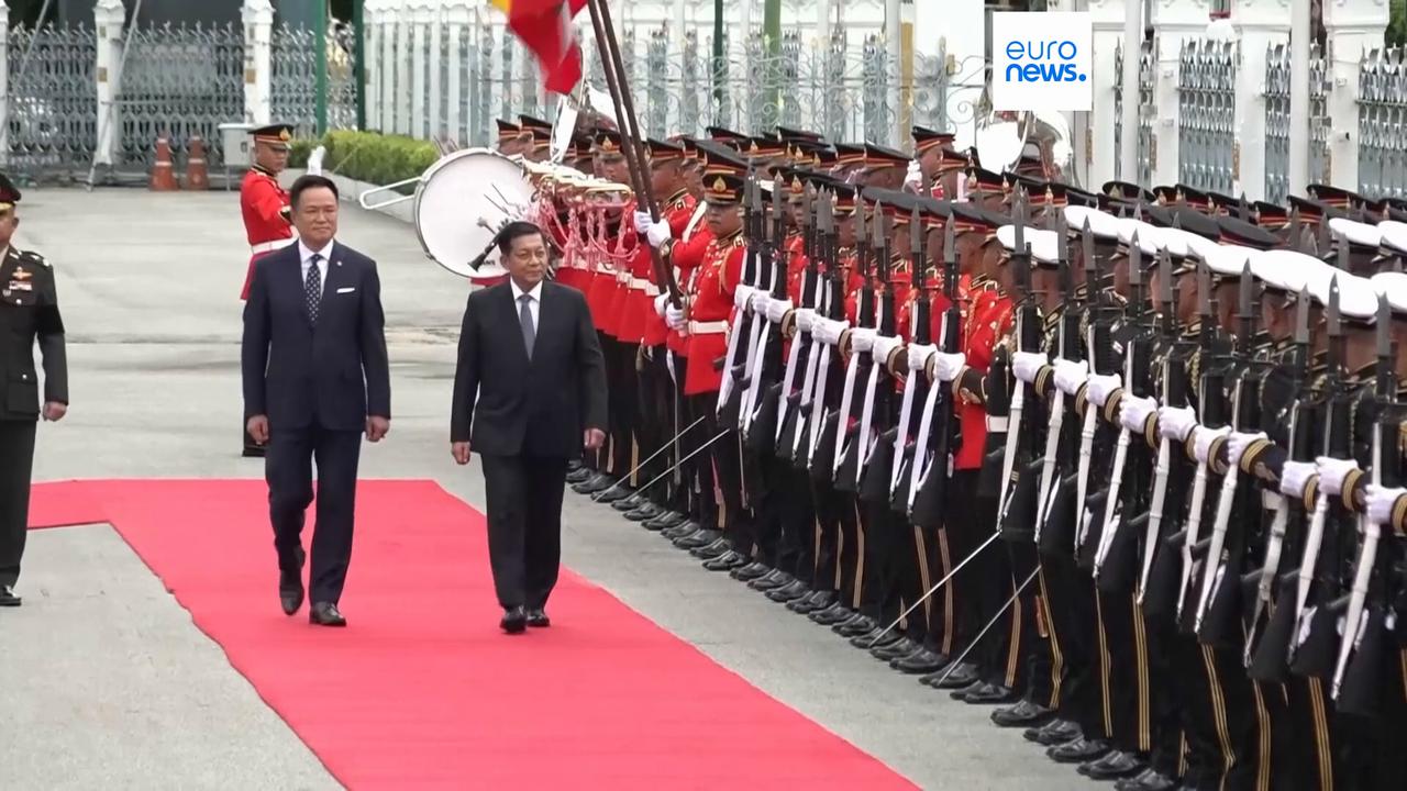 Video thumbnail for Myanmar ex-junta chief seeks political legitimacy on first Thailand trip as civilian leader