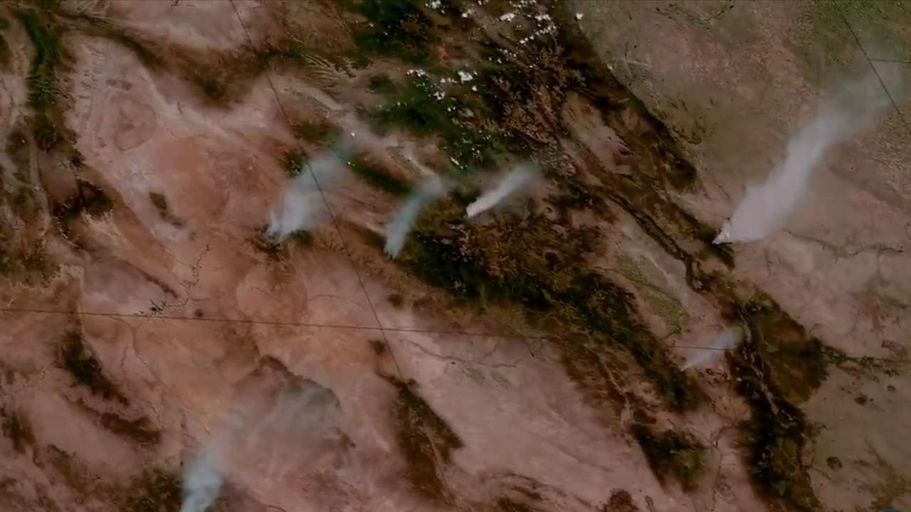 Video thumbnail for US: Satellite Captures Massive Smoke Plumes Across Four Corners Wildfires.
