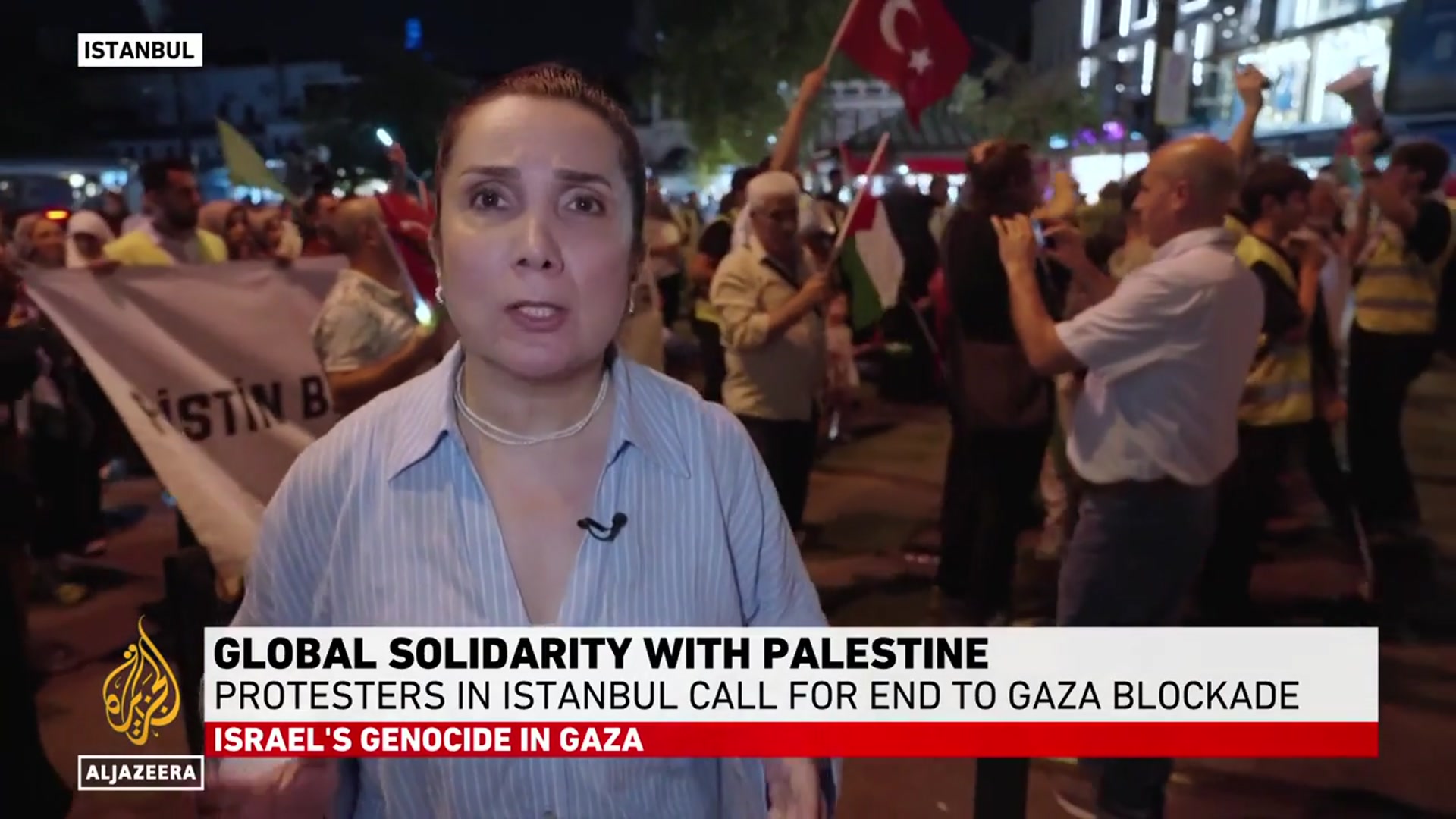 'Video thumbnail for Thousands in Istanbul rally for Gaza, demand urgent aid and end to Israeli blockade'