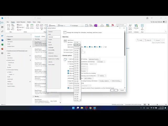 Video thumbnail for How to add working hours in Outlook