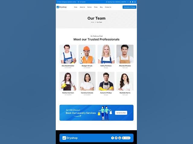 Video thumbnail for Dryshop - Laundry and Dry Cleaning | Free template #uibarn  #2023 #canva | ui template for free