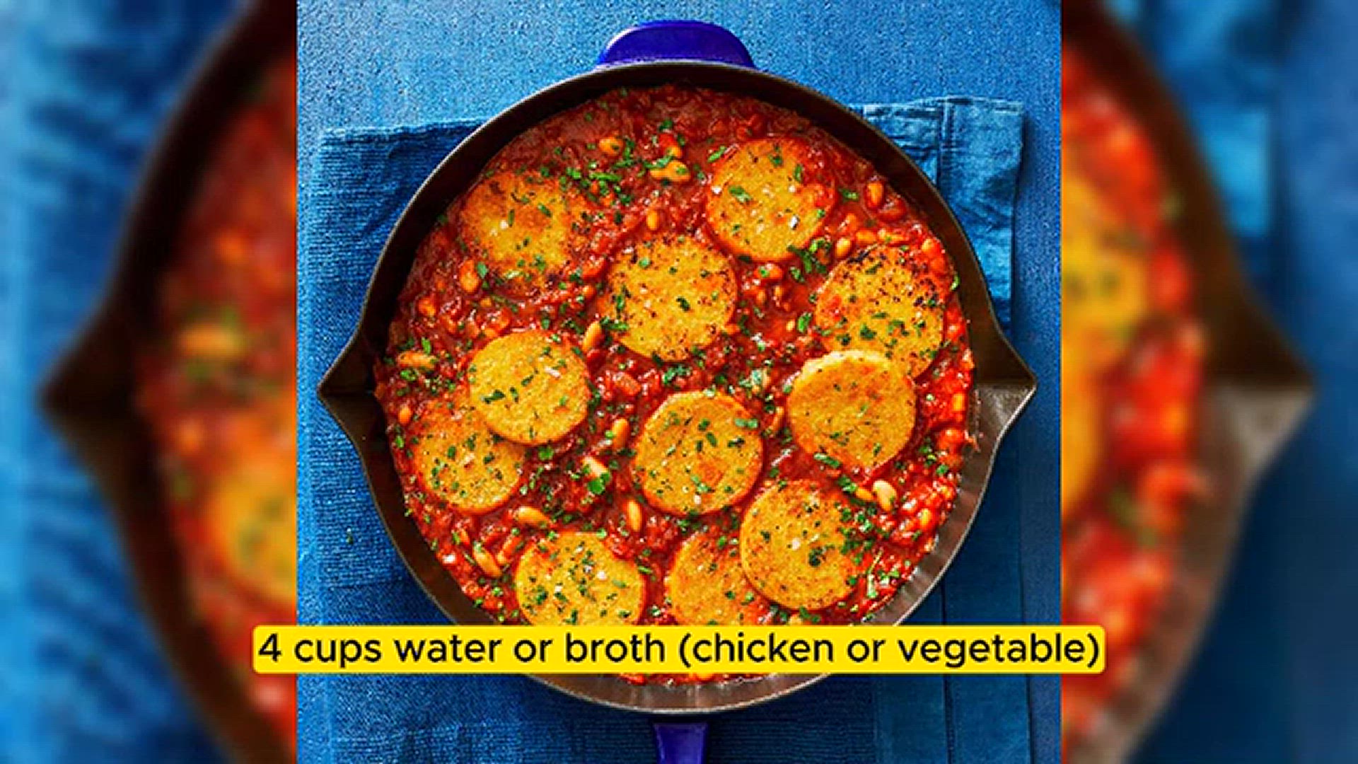 'Video thumbnail for Skillet Polenta in Creamy Tomato Sauce'
