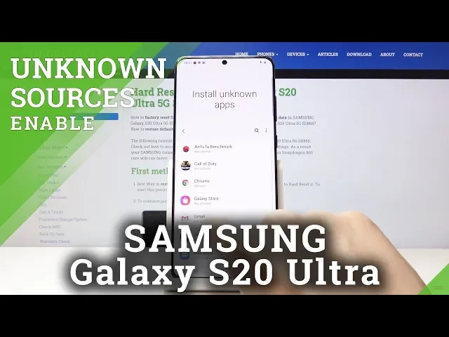 Video thumbnail for How to Enable Unknown Sources in SAMSUNG Galaxy S20 Ultra – Allow App Preferences