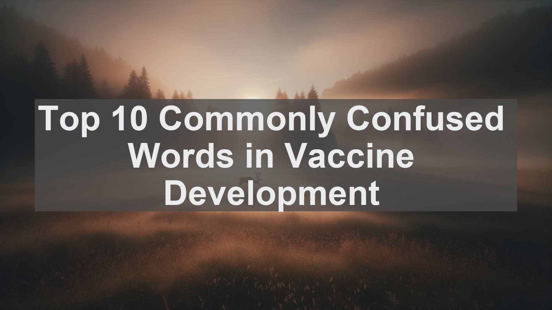 'Video thumbnail for Top 10 Commonly Confused Words in Vaccine Development'