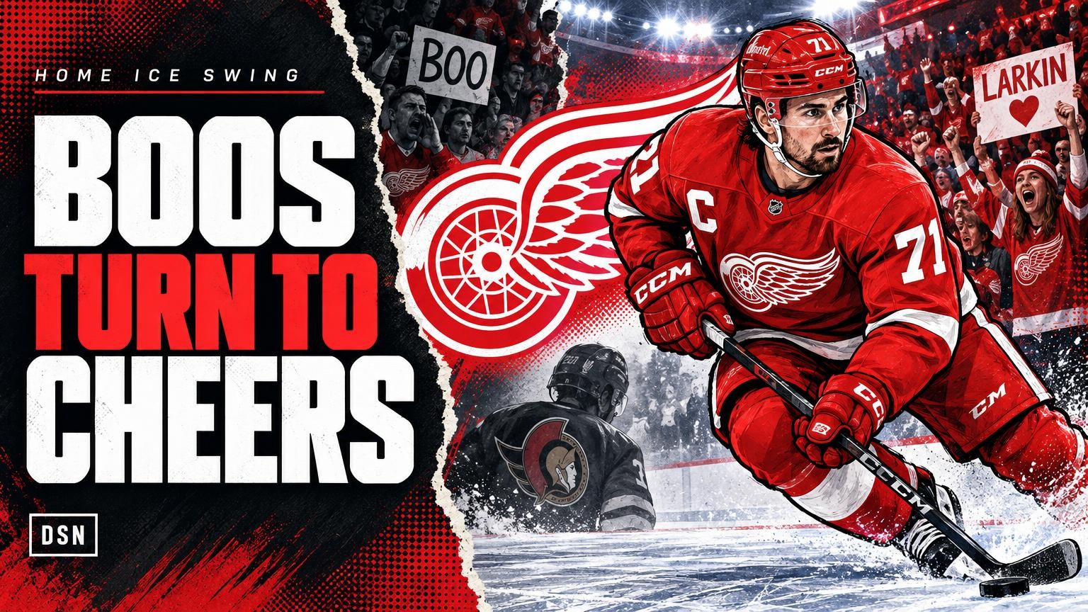 Video thumbnail for Red Wings finally get the win, and Larkin’s night flips at home