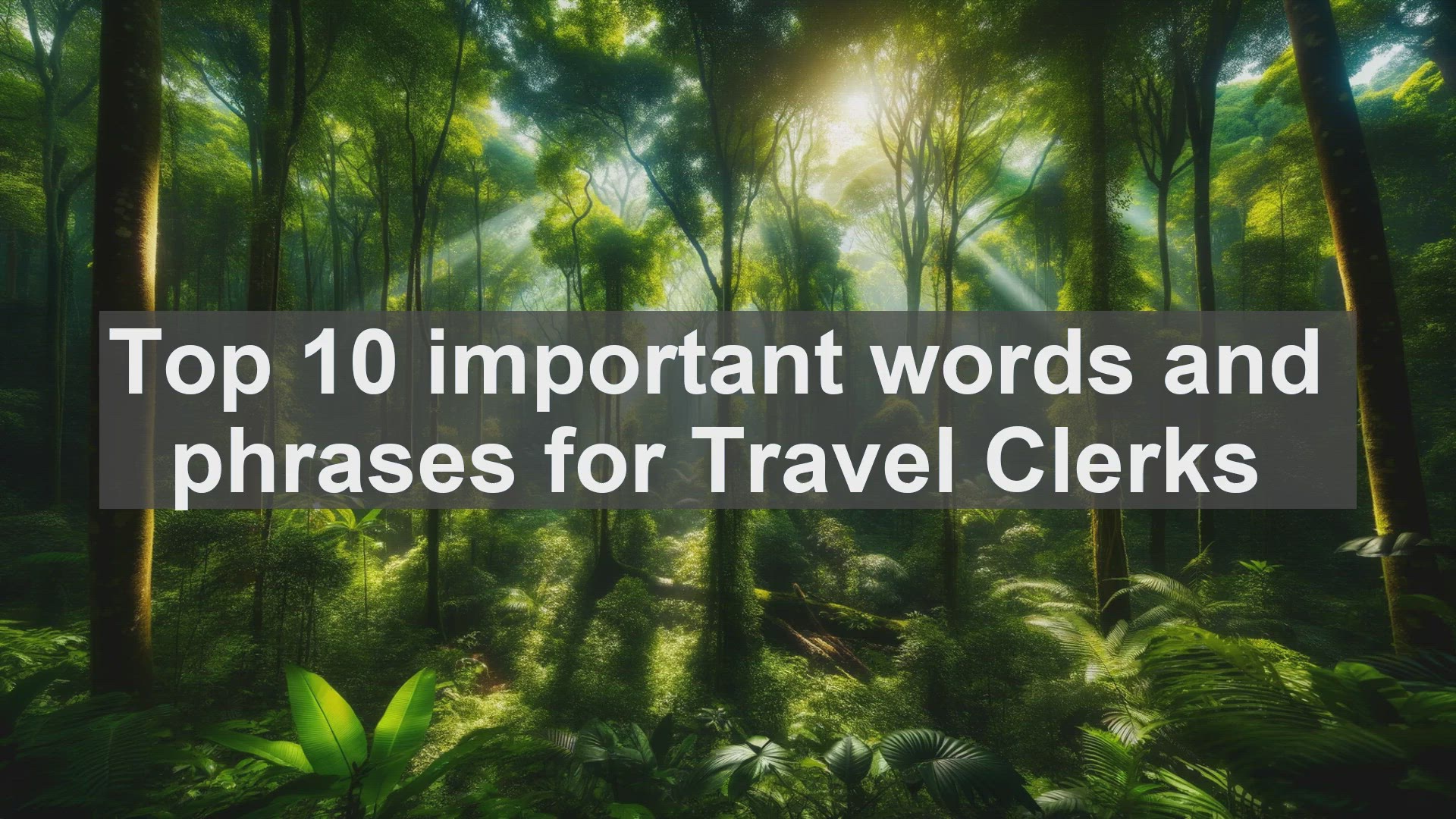 'Video thumbnail for Top 10 important words and phrases for Travel Clerks'